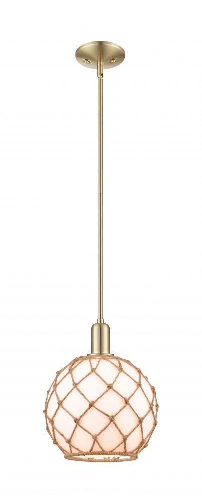 Farmhouse Rope - 1 Light - 10 inch - Champagne Bronze - Stem hung - Mini Pendant