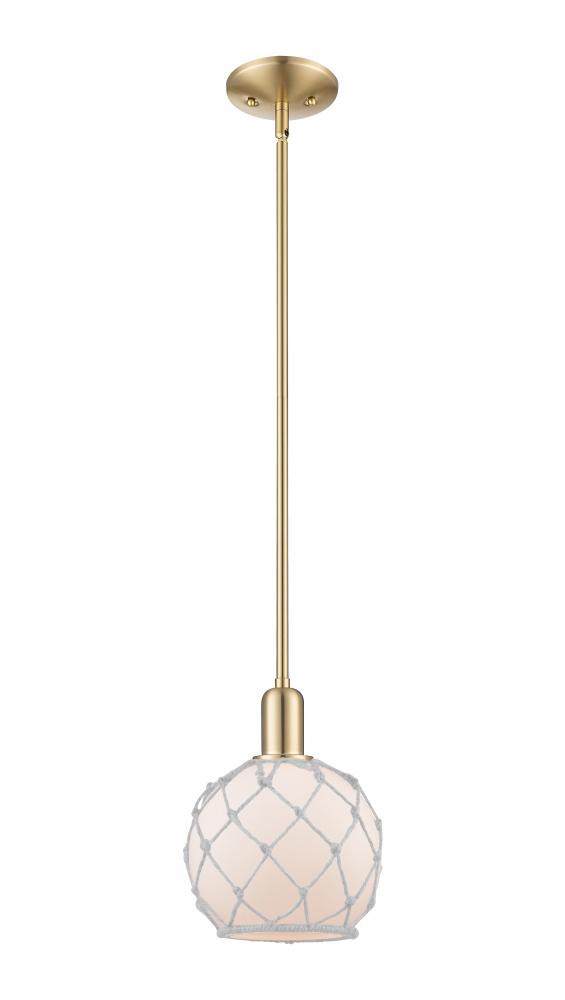 Farmhouse Rope - 1 Light - 8 inch - Champagne Bronze - Stem hung - Mini Pendant
