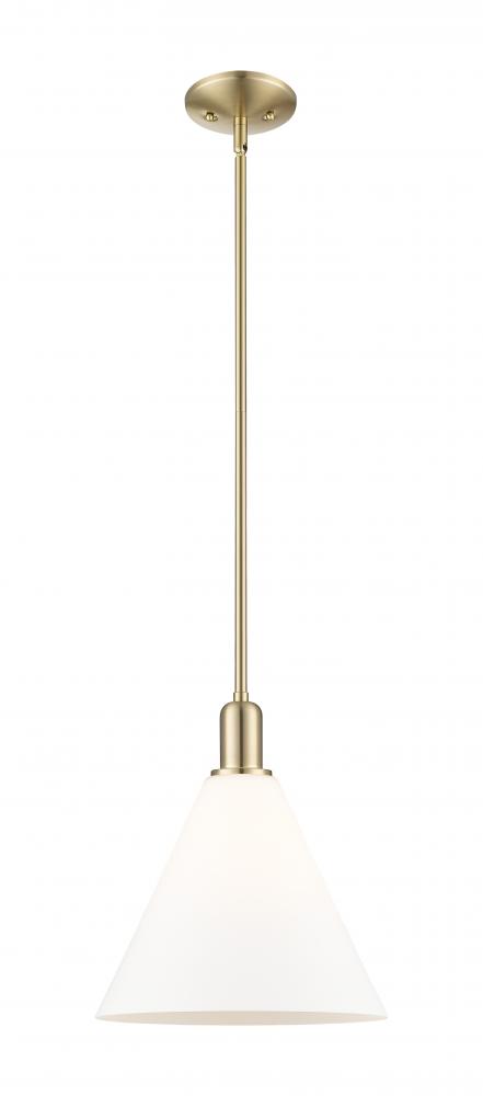 Berkshire Glass - 1 Light - 12 inch - Champagne Bronze - Stem hung - Mini Pendant