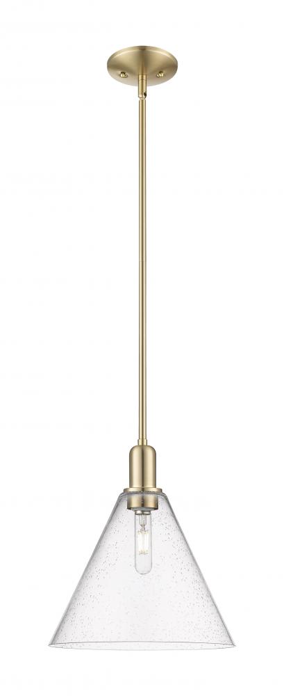 Berkshire Glass - 1 Light - 12 inch - Champagne Bronze - Stem hung - Mini Pendant