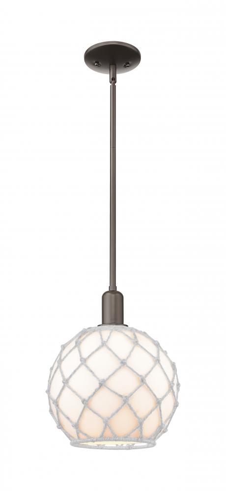 Farmhouse Rope - 1 Light - 10 inch - Oil Rubbed Bronze - Stem hung - Mini Pendant