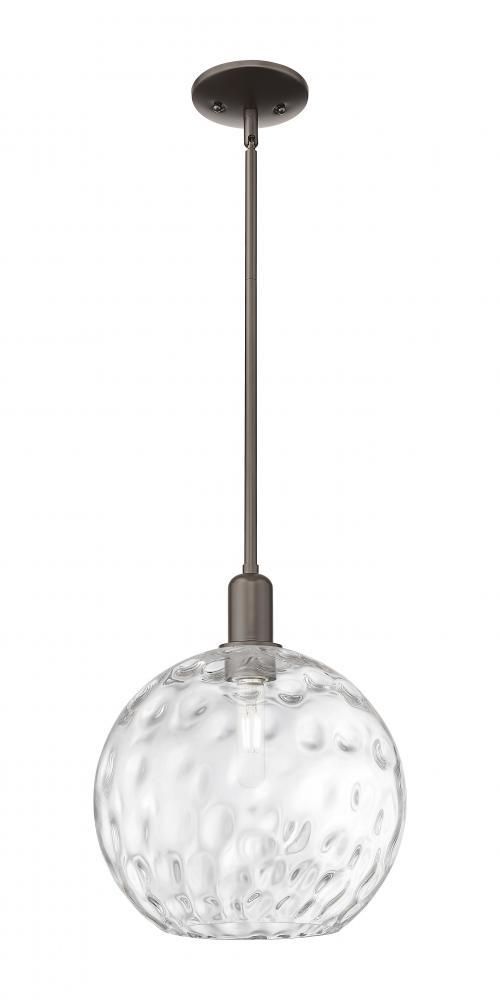 Athens Water Glass - 1 Light - 12 inch - Oil Rubbed Bronze - Stem hung - Mini Pendant