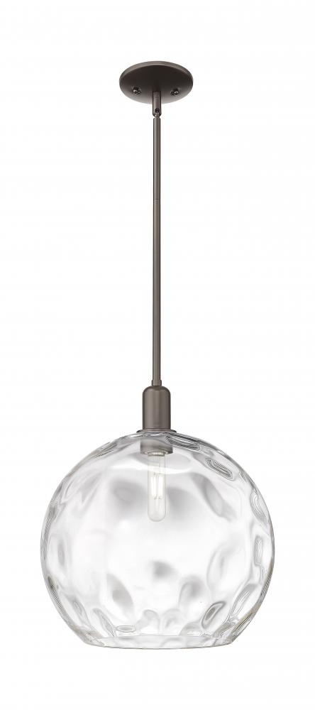 Athens Water Glass - 1 Light - 13 inch - Oil Rubbed Bronze - Stem hung - Mini Pendant