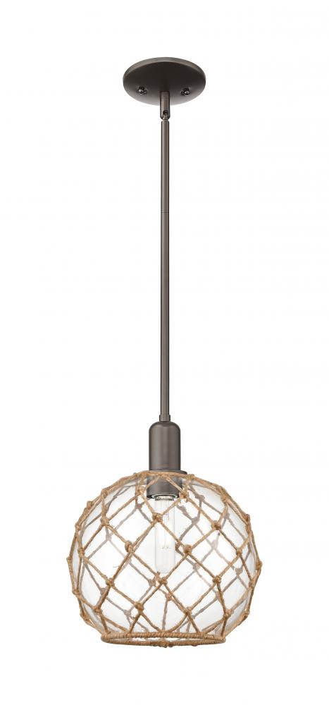 Farmhouse Rope - 1 Light - 10 inch - Oil Rubbed Bronze - Stem hung - Mini Pendant