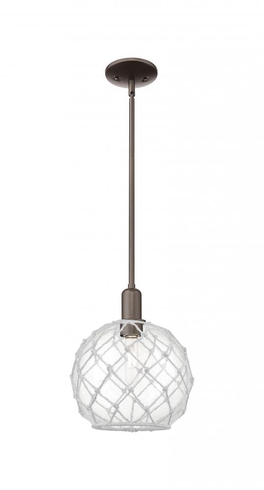 Farmhouse Rope - 1 Light - 10 inch - Oil Rubbed Bronze - Stem hung - Mini Pendant