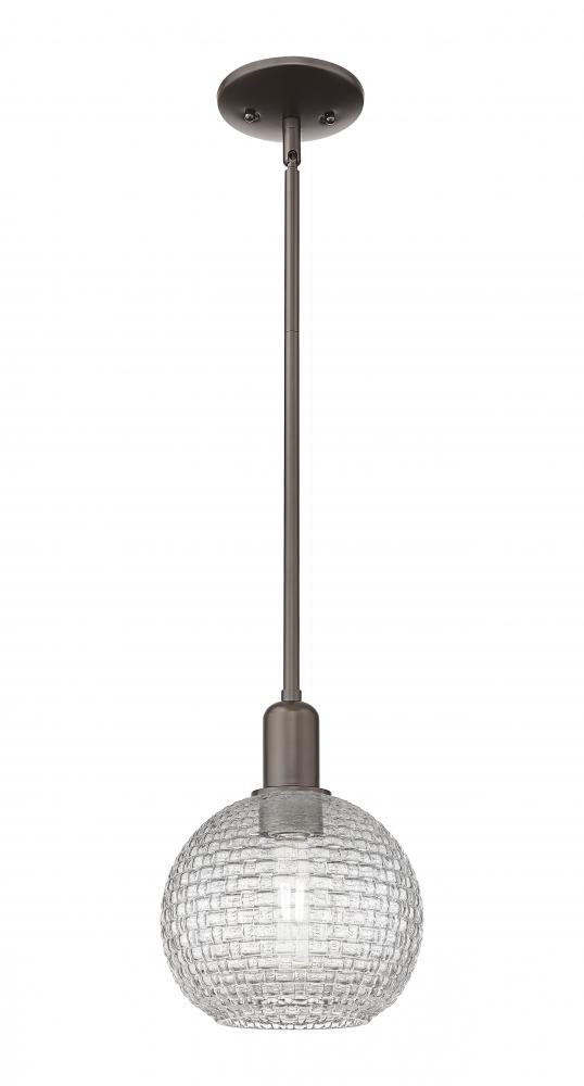 Athens - 1 Light - 8 inch - Oil Rubbed Bronze - Stem hung - Mini Pendant