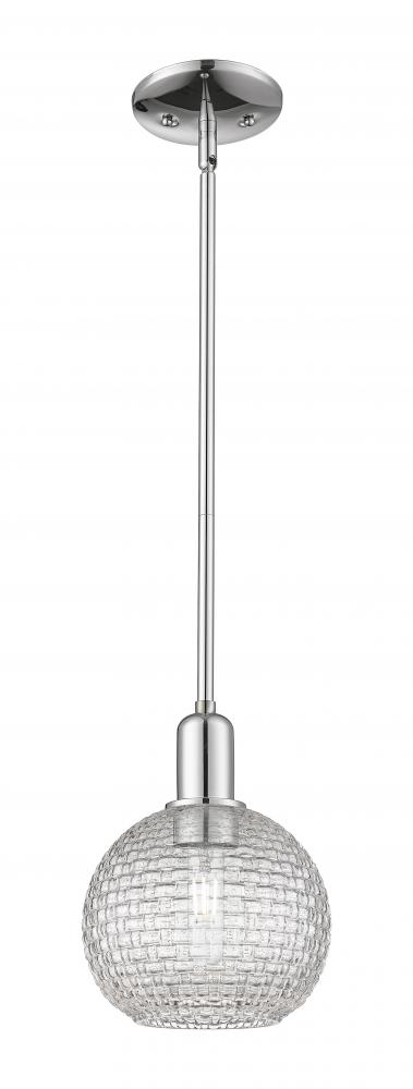 Athens - 1 Light - 8 inch - Polished Chrome - Stem hung - Mini Pendant