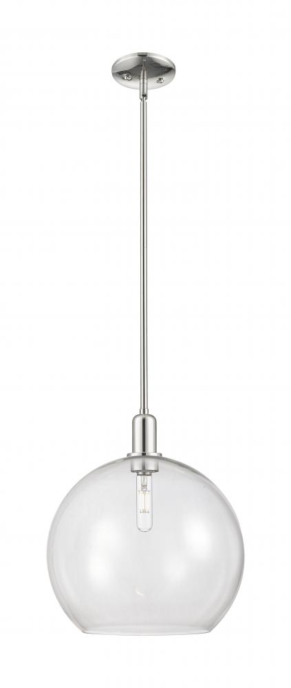 Athens - 1 Light - 14 inch - Polished Nickel - Stem hung - Mini Pendant