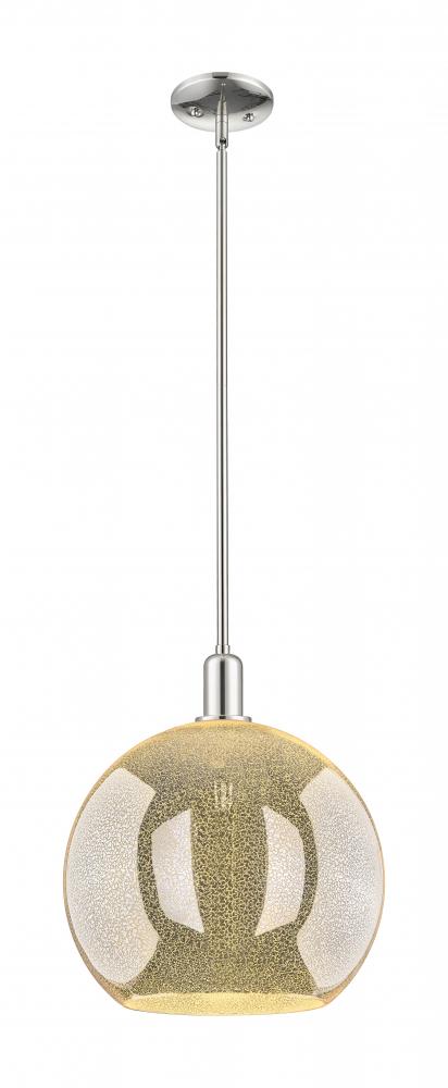 Athens - 1 Light - 14 inch - Polished Nickel - Stem hung - Mini Pendant