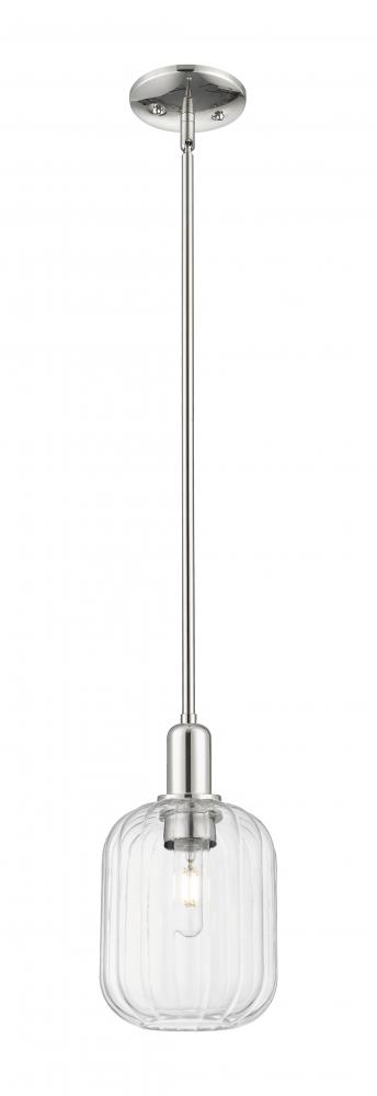 Preston Cylinder - 1 Light - 6 inch - Polished Nickel - Mini Pendant