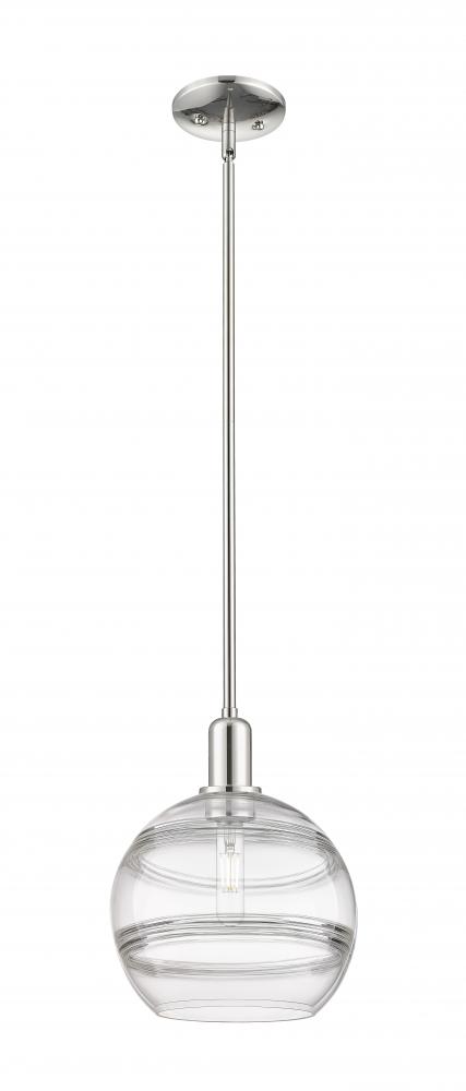 Rochester - 1 Light - 10 inch - Polished Nickel - Stem hung - Mini Pendant