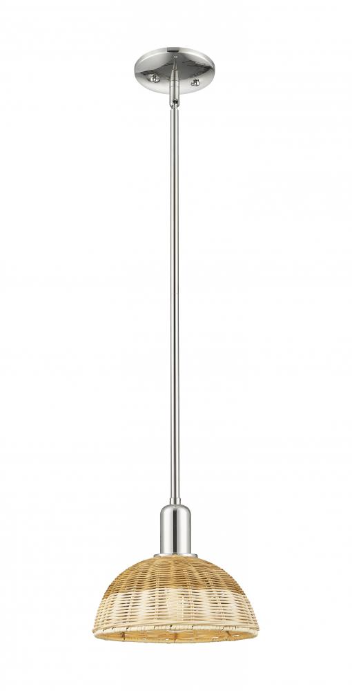 Natural Ballston Dome - 1 Light - 6 inch - Polished Nickel - Mini Pendant