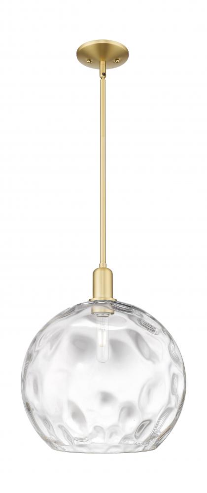 Athens Water Glass - 1 Light - 13 inch - Satin Gold - Stem hung - Mini Pendant