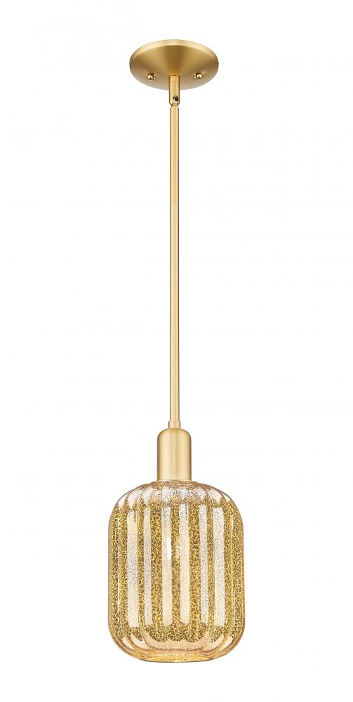 Preston Cylinder - 1 Light - 6 inch - Satin Gold - Mini Pendant