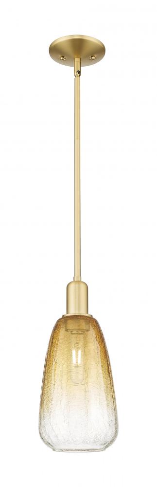 Brookhaven Almond - 1 Light - 6 inch - Satin Gold - Mini Pendant