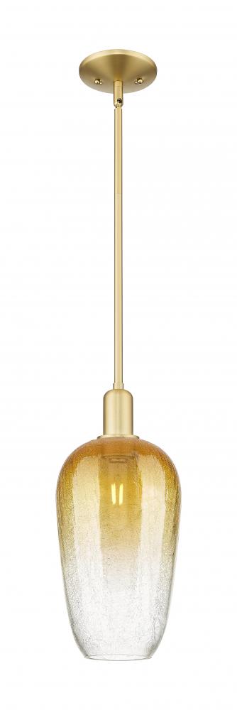 Brookhaven Flute - 1 Light - 6 inch - Satin Gold - Mini Pendant