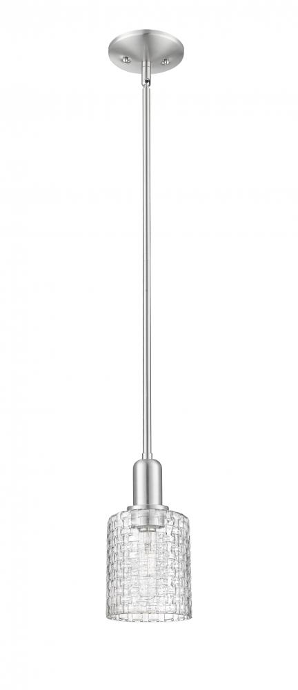 Cobbleskill - 1 Light - 5 inch - Brushed Satin Nickel - Stem hung - Mini Pendant