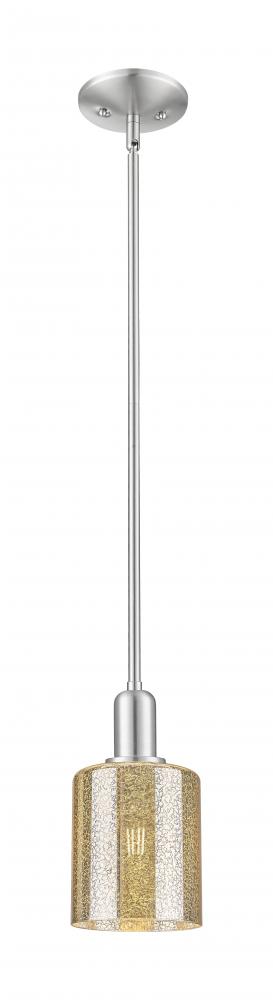 Cobbleskill - 1 Light - 5 inch - Brushed Satin Nickel - Stem hung - Mini Pendant