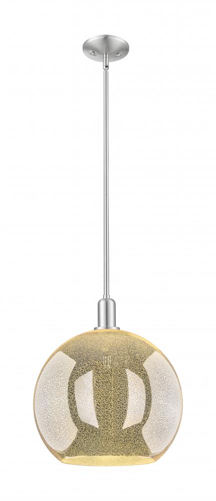 Athens - 1 Light - 14 inch - Brushed Satin Nickel - Stem hung - Mini Pendant