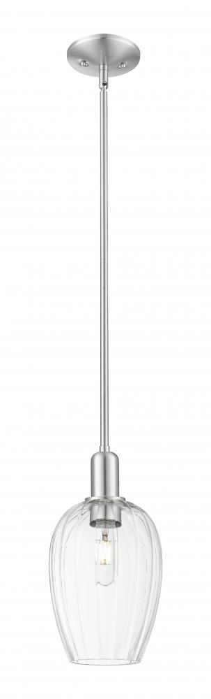 Preston Flute - 1 Light - 6 inch - Brushed Satin Nickel - Mini Pendant