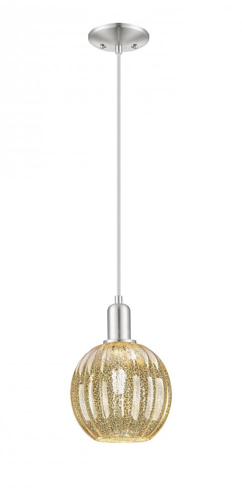 Preston Globe - 1 Light - 6 inch - Brushed Satin Nickel - Mini Pendant