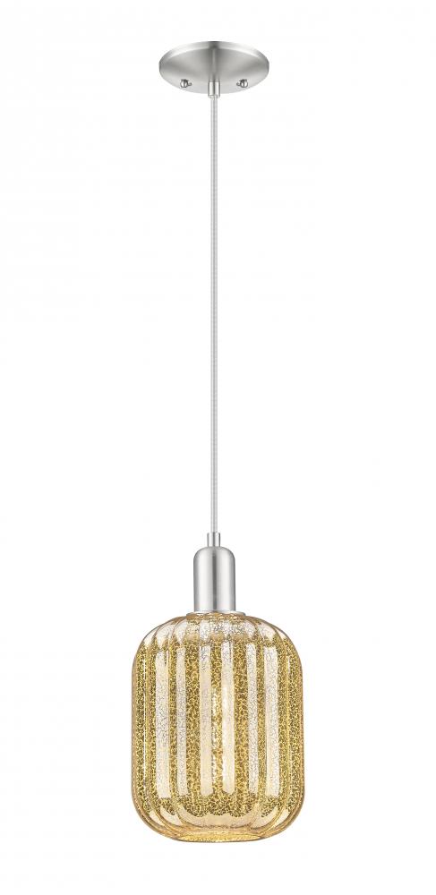 Preston Cylinder - 1 Light - 6 inch - Brushed Satin Nickel - Mini Pendant