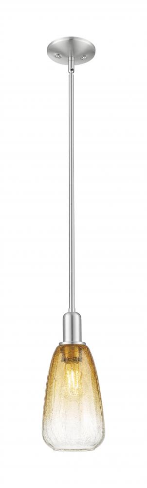 Brookhaven Almond - 1 Light - 6 inch - Brushed Satin Nickel - Mini Pendant