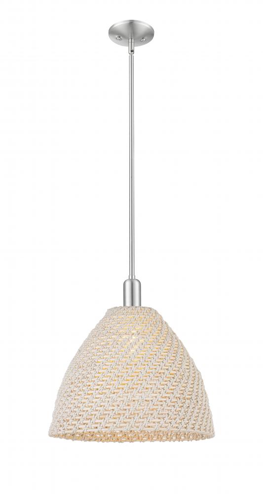 Bristol Natural - 1 Light - 6 inch - Brushed Satin Nickel - Mini Pendant