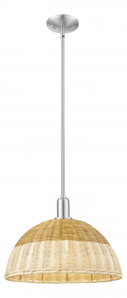 Natural Ballston Dome - 1 Light - 6 inch - Brushed Satin Nickel - Mini Pendant