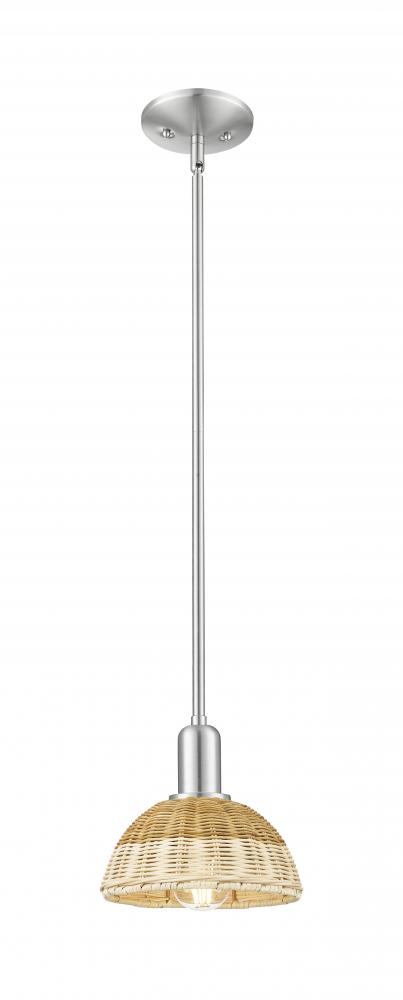 Natural Ballston Dome - 1 Light - 6 inch - Brushed Satin Nickel - Mini Pendant