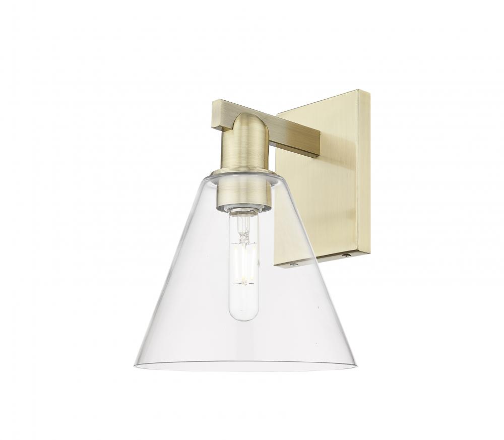 Berkshire Glass - 1 Light - 8 inch - Antique Brass - Sconce