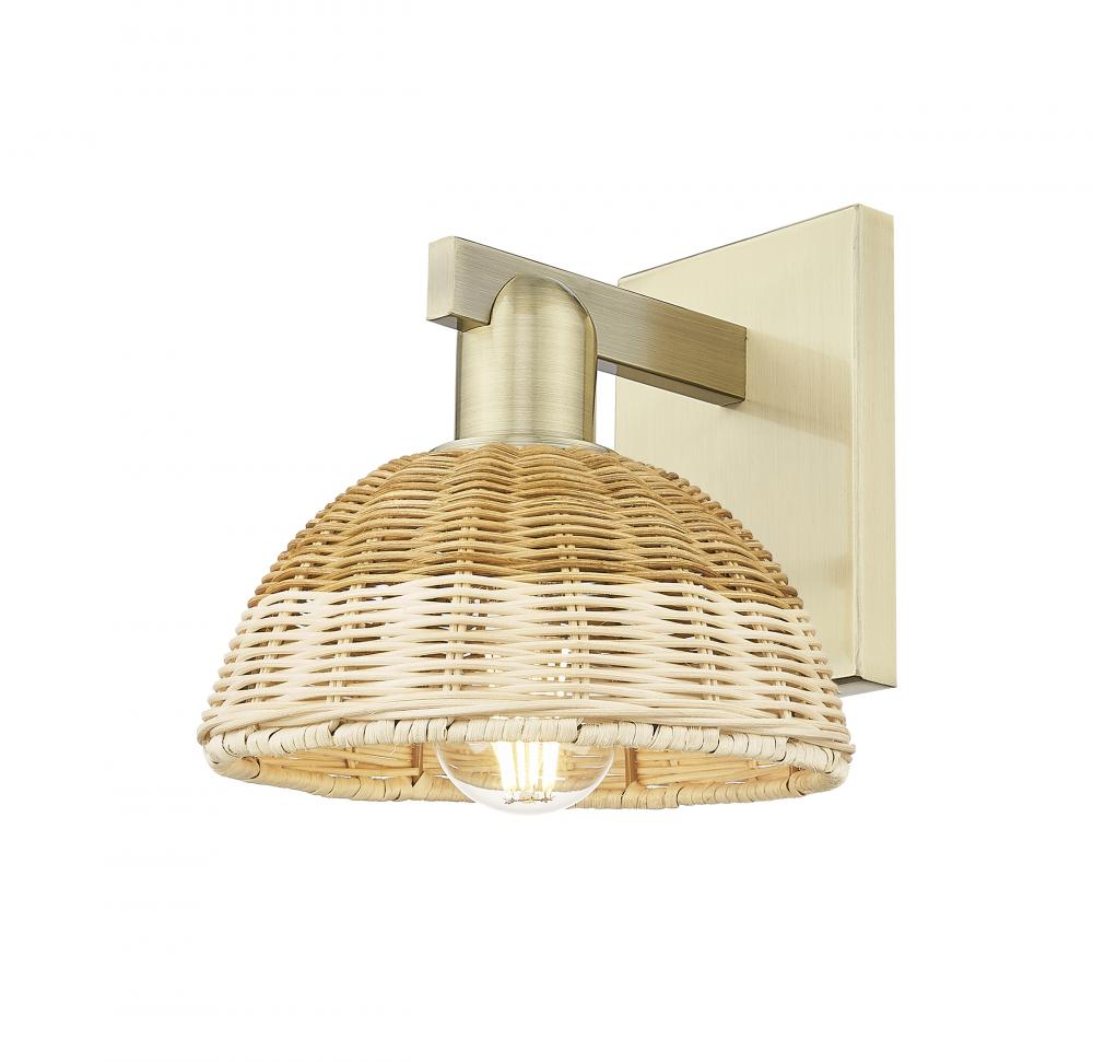 Natural Ballston Dome - 1 Light - 6 inch - Antique Brass - Sconce