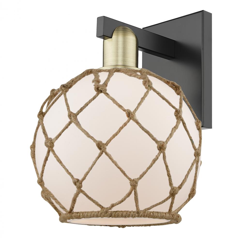 Farmhouse Rope - 1 Light - 8 inch - Black Antique Brass - Sconce