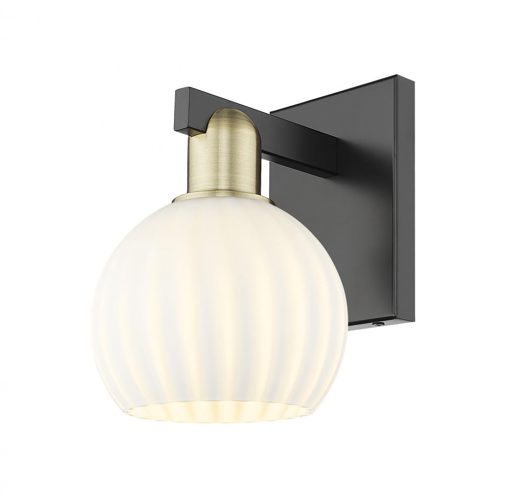 White Venetian - 1 Light - 6 inch - Black Antique Brass - Sconce