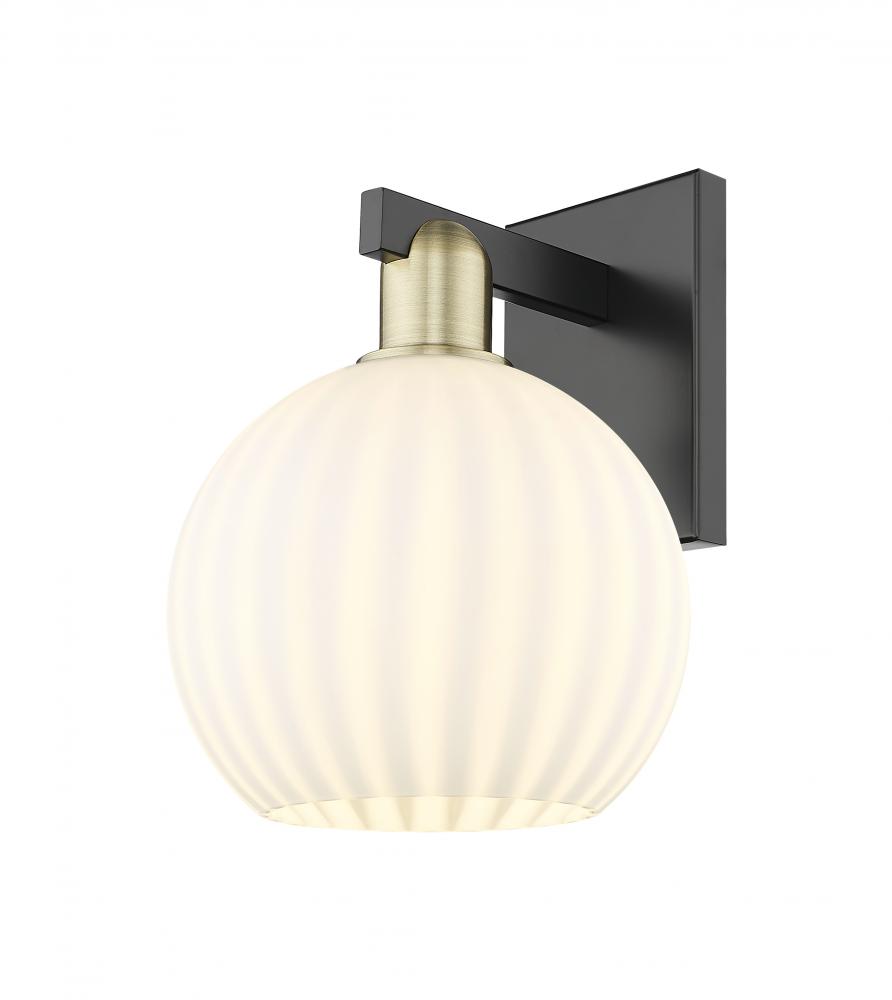 White Venetian - 1 Light - 8 inch - Black Antique Brass - Sconce