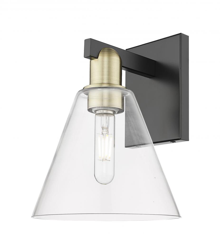 Berkshire Glass - 1 Light - 8 inch - Black Antique Brass - Sconce