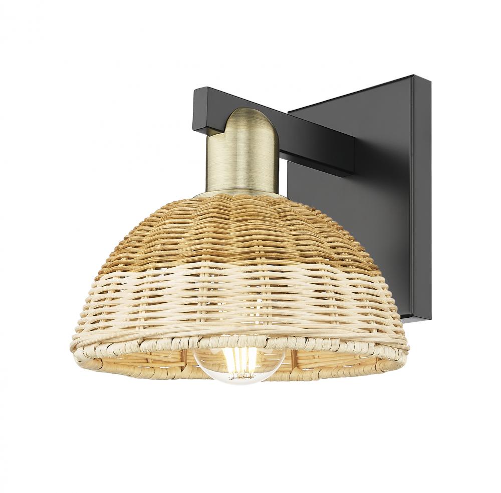 Natural Ballston Dome - 1 Light - 6 inch - Black Antique Brass - Sconce