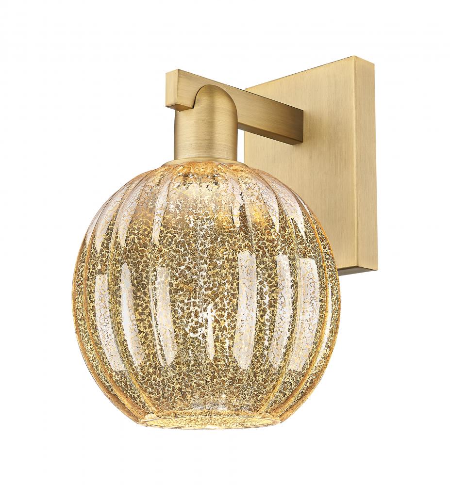 Preston Globe - 1 Light - 6 inch - Brushed Brass - Sconce