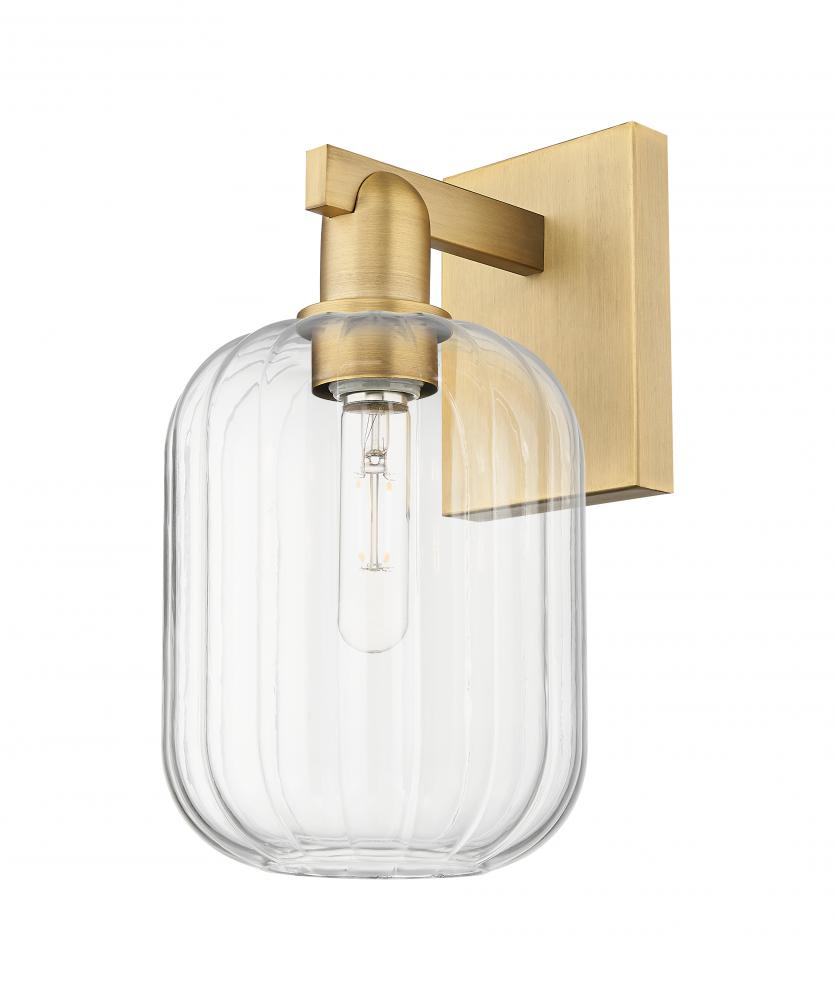 Preston Cylinder - 1 Light - 6 inch - Brushed Brass - Sconce