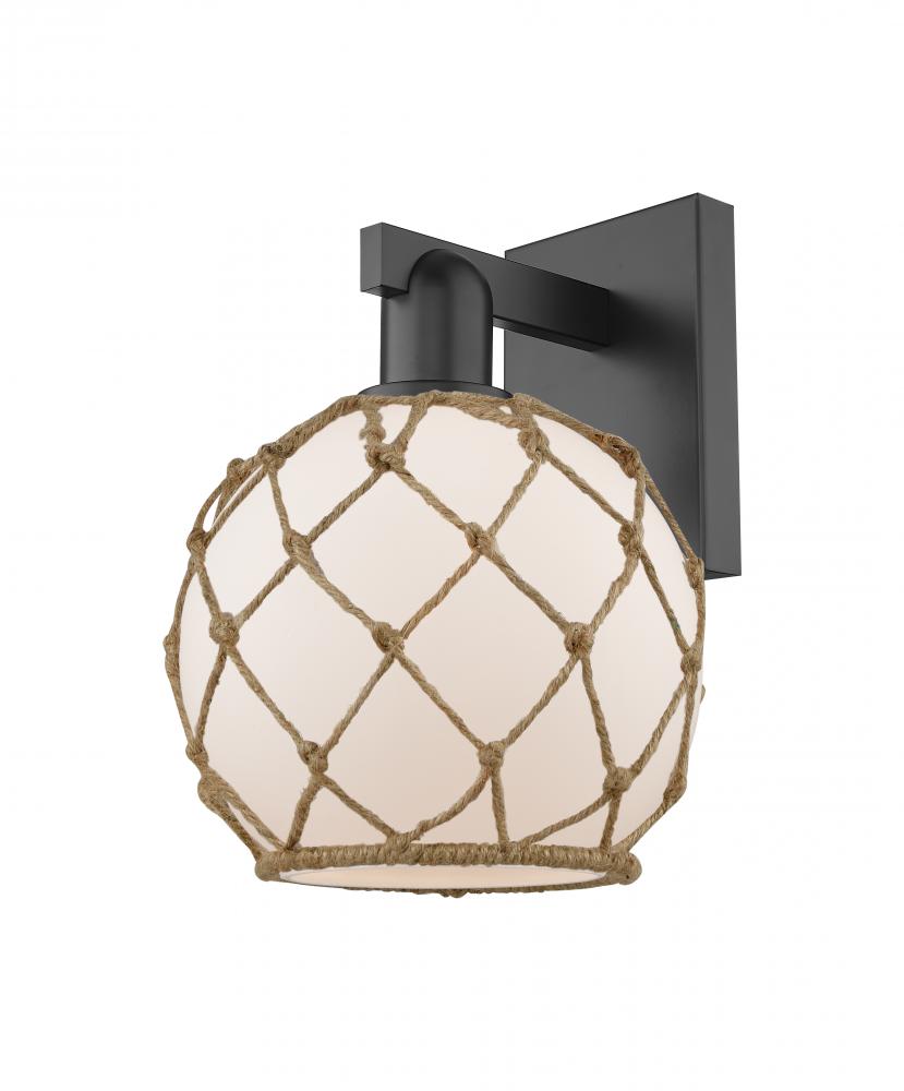 Farmhouse Rope - 1 Light - 8 inch - Matte Black - Sconce