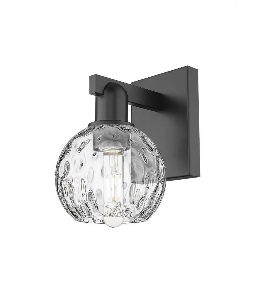 Athens Water Glass - 1 Light - 6 inch - Matte Black - Sconce
