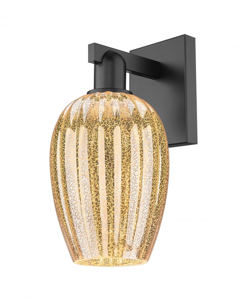 Preston Flute - 1 Light - 6 inch - Matte Black - Sconce