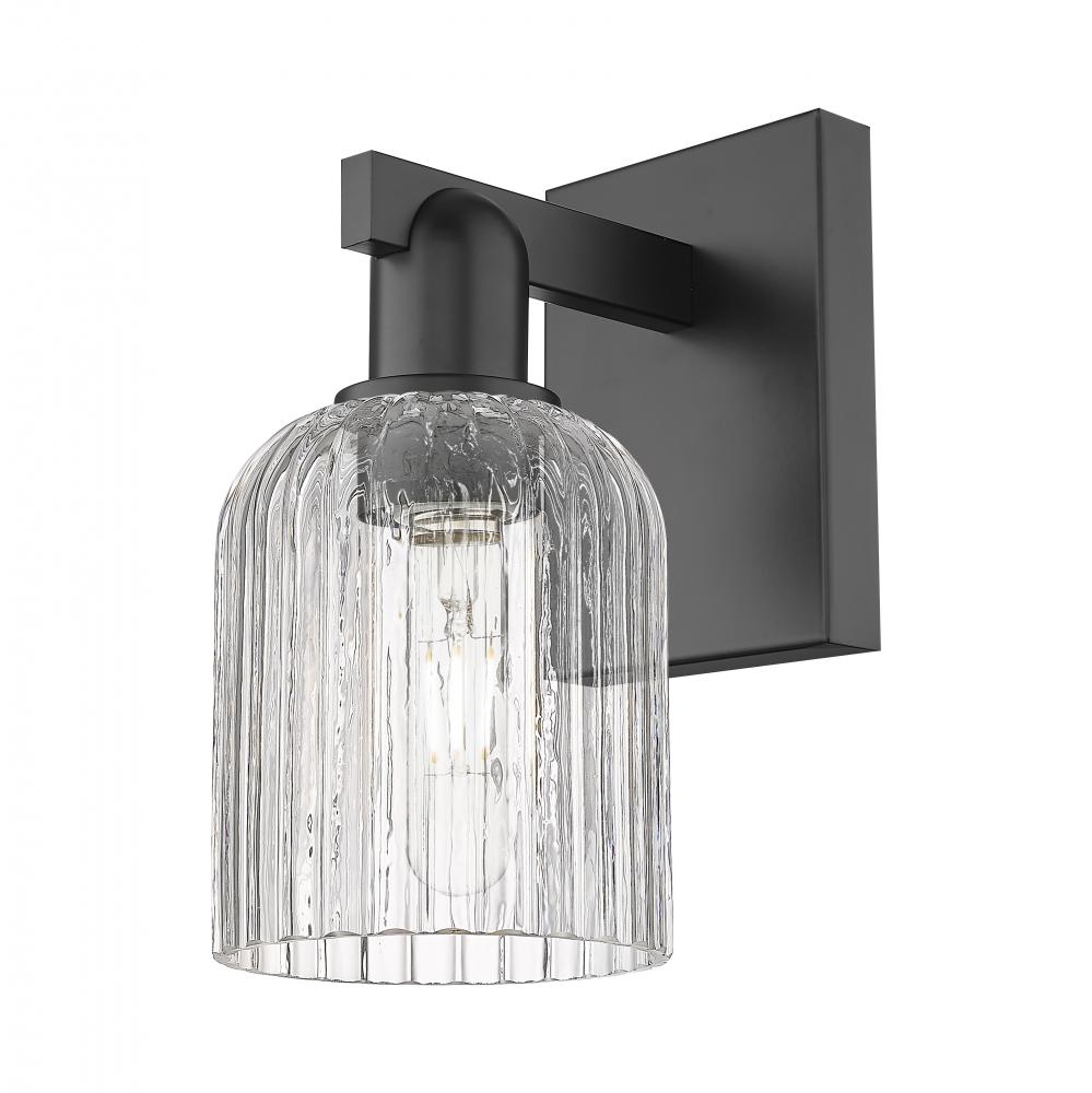 Bridal Veil - 1 Light - 6 inch - Matte Black - Sconce