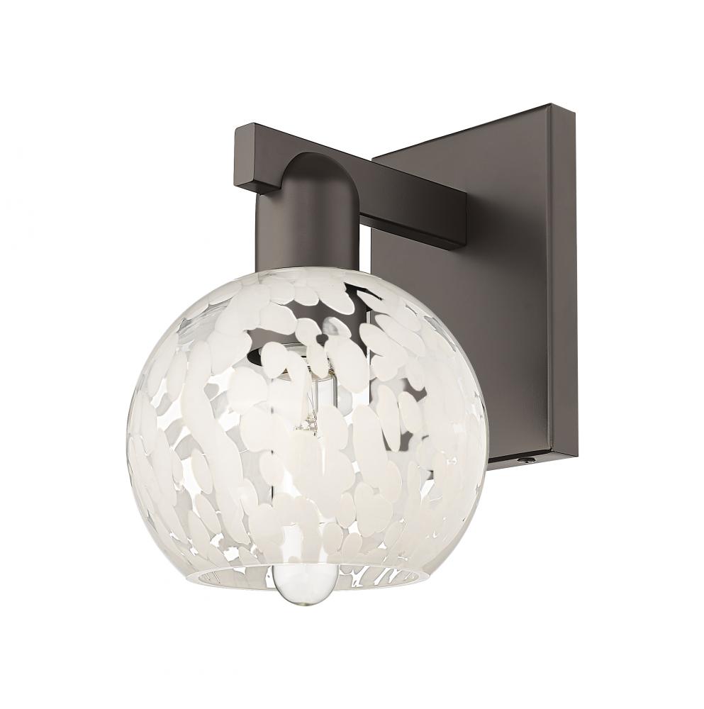 White Mouchette - 1 Light - 6 inch - Oil Rubbed Bronze - Sconce