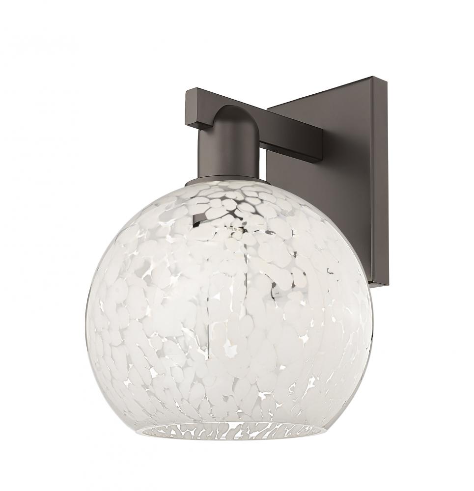 White Mouchette - 1 Light - 8 inch - Oil Rubbed Bronze - Sconce