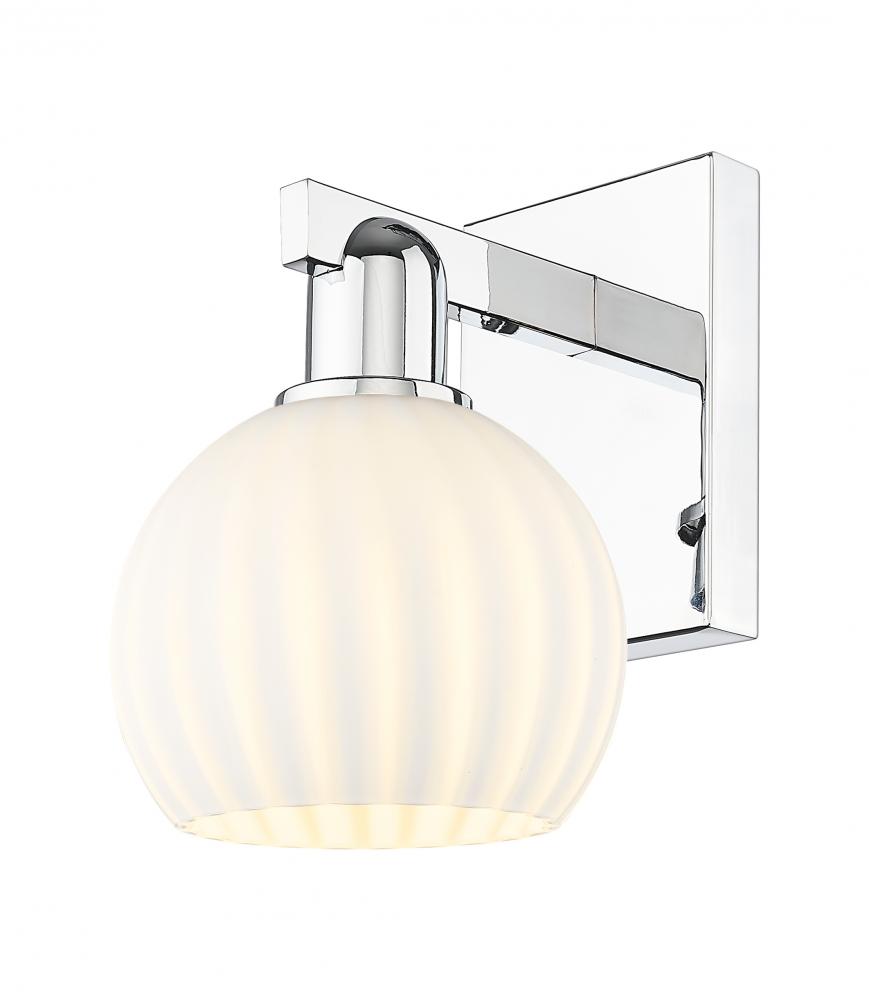 White Venetian - 1 Light - 6 inch - Polished Chrome - Sconce