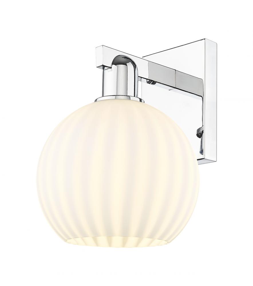 White Venetian - 1 Light - 8 inch - Polished Chrome - Sconce