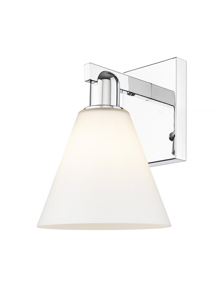 Berkshire Glass - 1 Light - 8 inch - Polished Chrome - Sconce