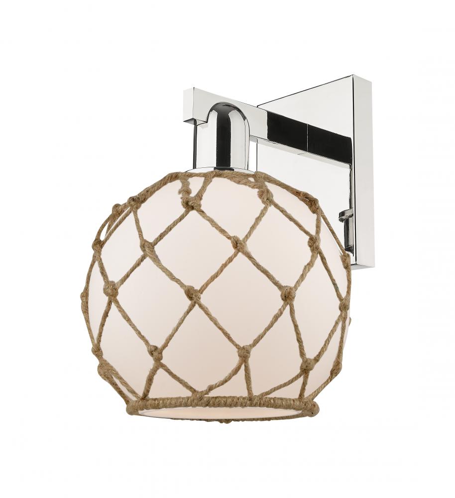Farmhouse Rope - 1 Light - 8 inch - Polished Nickel - Sconce