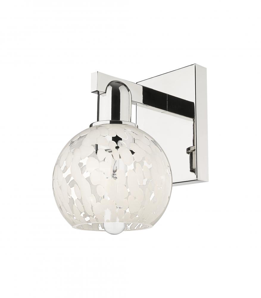 White Mouchette - 1 Light - 6 inch - Polished Nickel - Sconce